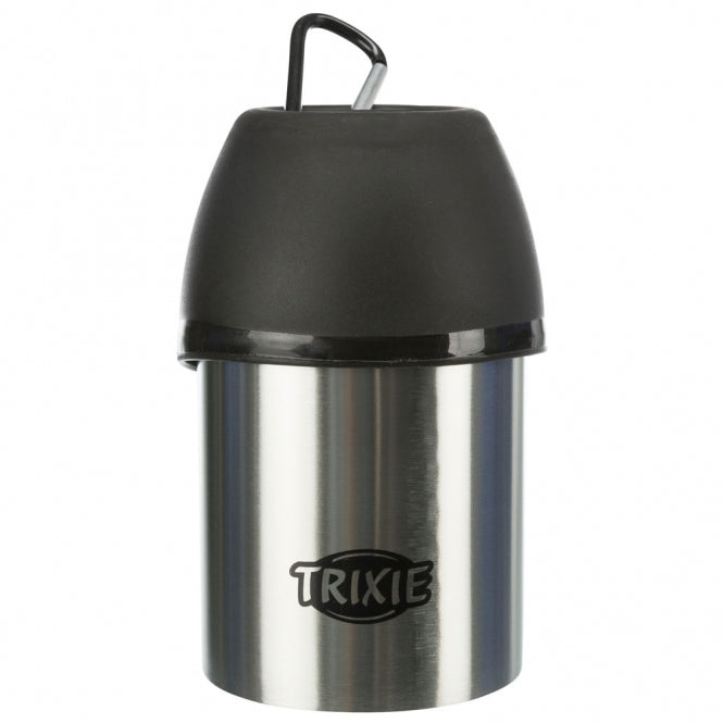 Trixie Edelstahl-Flasche mit Trinknapf