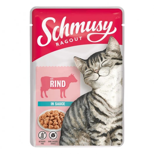 Schmusy Ragout mit Rind in Sauce 100g – 22er-Pack