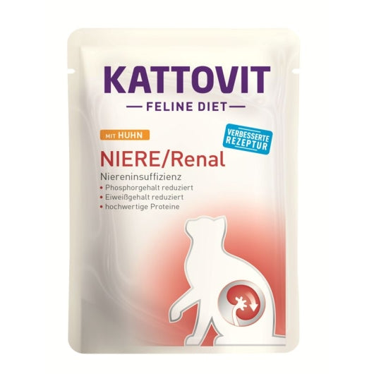 Kattovit PB Feline Diet Niere/Renal Huhn 85g – 24er-Pack