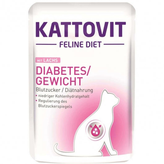 Kattovit PB Feline Diet Diabetes Lachs 85g – 24er-Pack