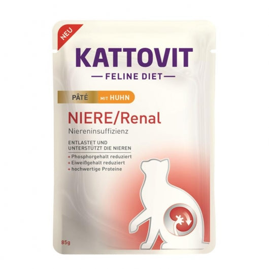 Kattovit PB Feline Niere/Renal Pate mit Huhn 85g – 10er-Pack