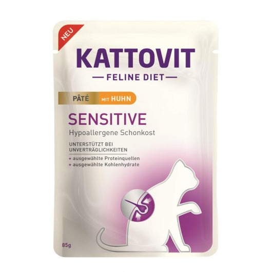 Kattovit PB Feline Sensitive Pate mit Huhn 85g – 10er-Pack