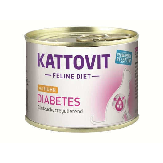 Kattovit Dose Feline Diet Diabetes/Gewicht Huhn 185g – 12er-Pack