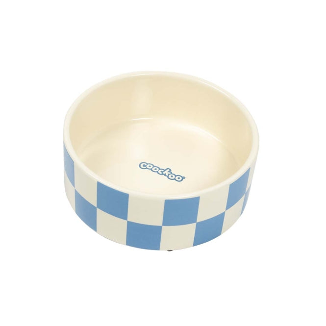 Coockoo Futternapf Checkmate! - blau/weiß - 1150ml-18x18x7cm