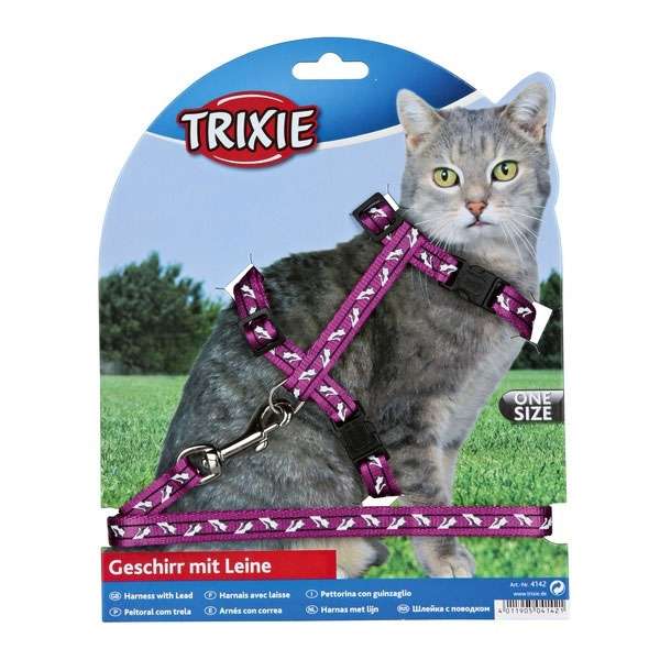 Trixie Katzen-Garnitur mit Leine + Schnappverschlüssen