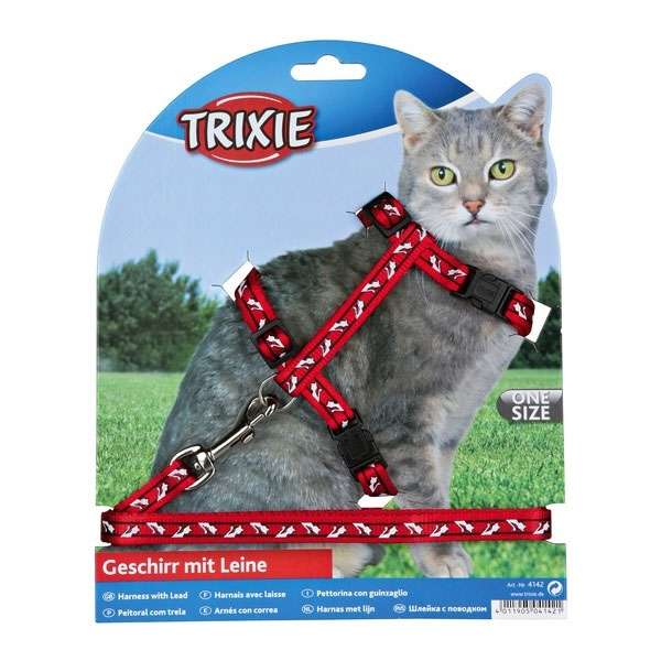 Trixie Katzen-Garnitur mit Leine + Schnappverschlüssen