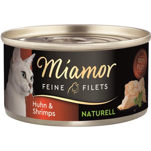 Miamor Dose Feine Filets Naturelle Huhn & Shrimps 80 g – 24er-Pack