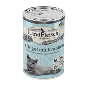 Landfleisch Cat Adult Schlemmertopf mit Geflügel & Krabben 400 g – 6er-Pack