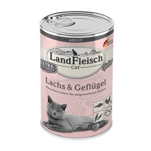 Landfleisch Cat Adult Gelee mit Lachs & Geflügel 400 g – 6er-Pack